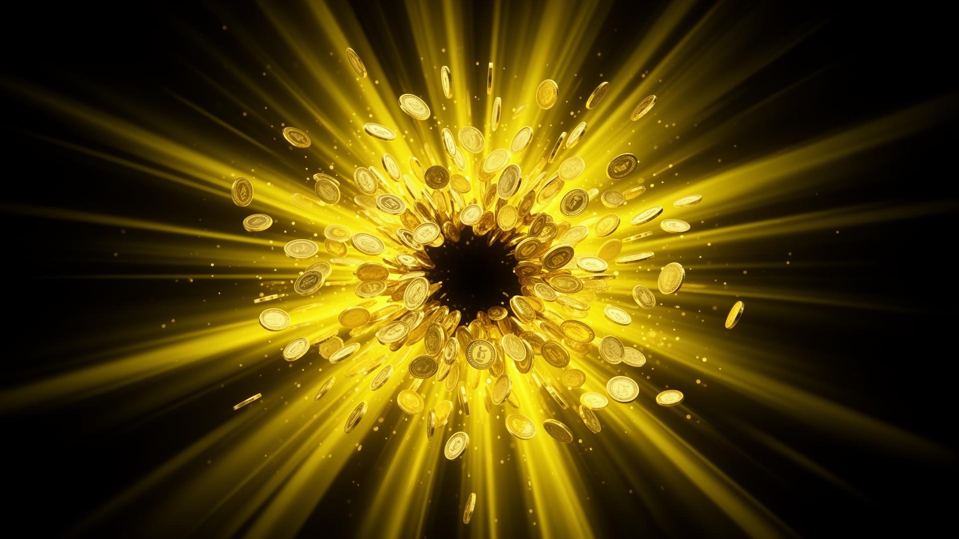 Explosie van gouden munten — bwin bonus visual